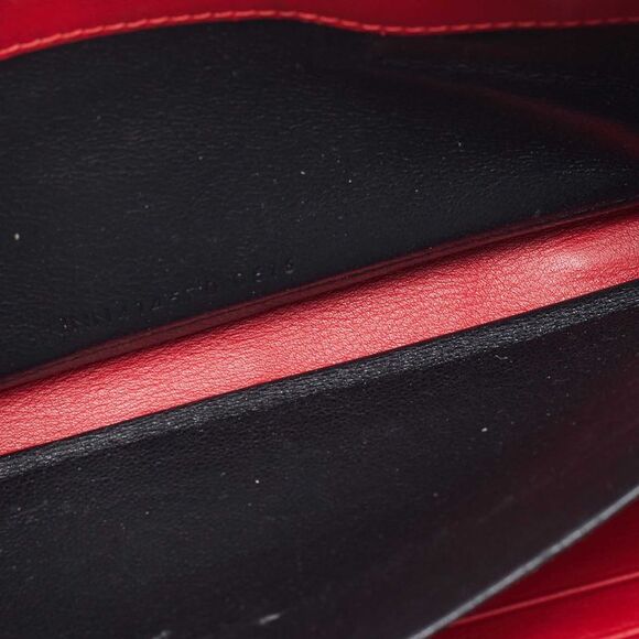 Saint Laurent Red Leather Monogram Zip Around Wallet - Picture 3 of 4